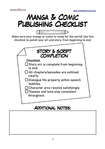 Manga Publishing Checklist Preview 1